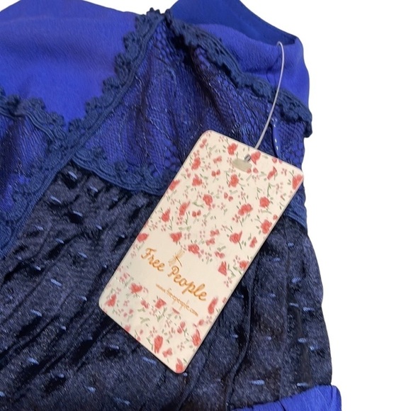 NWT Free People Forget Me Not Chiffon Maxi Dress SZ 8 Periwinkle Blue - Picture 12 of 15